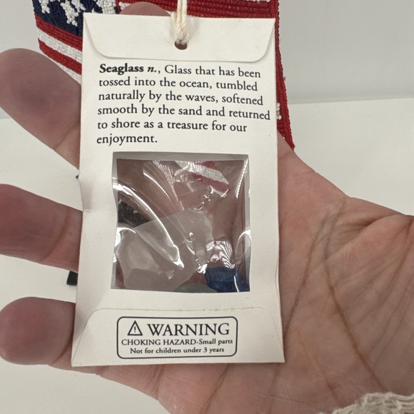 Sea Glass Collection New York Hong Kong Hand Beaded American Flag Fringe Bag NEW - Picture 6 of 13